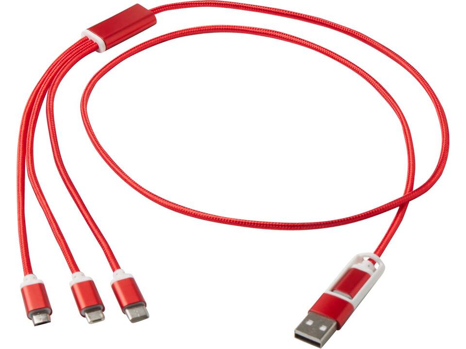 Versatile 5-1 recycled aluminium charging cable