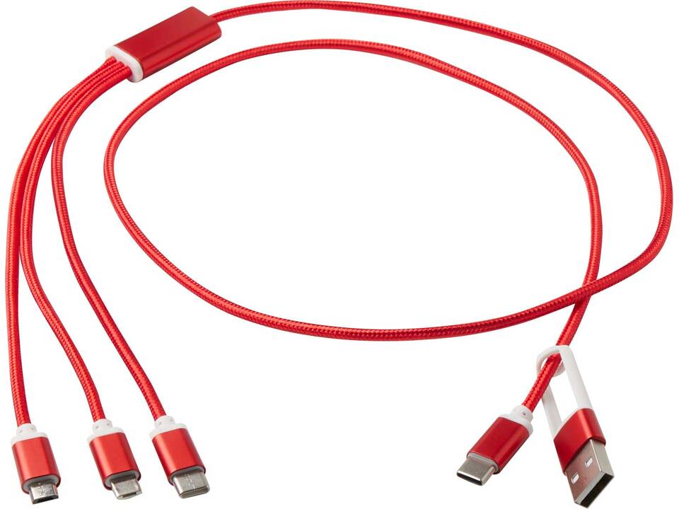 Versatile 5-1 recycled aluminium charging cable 5