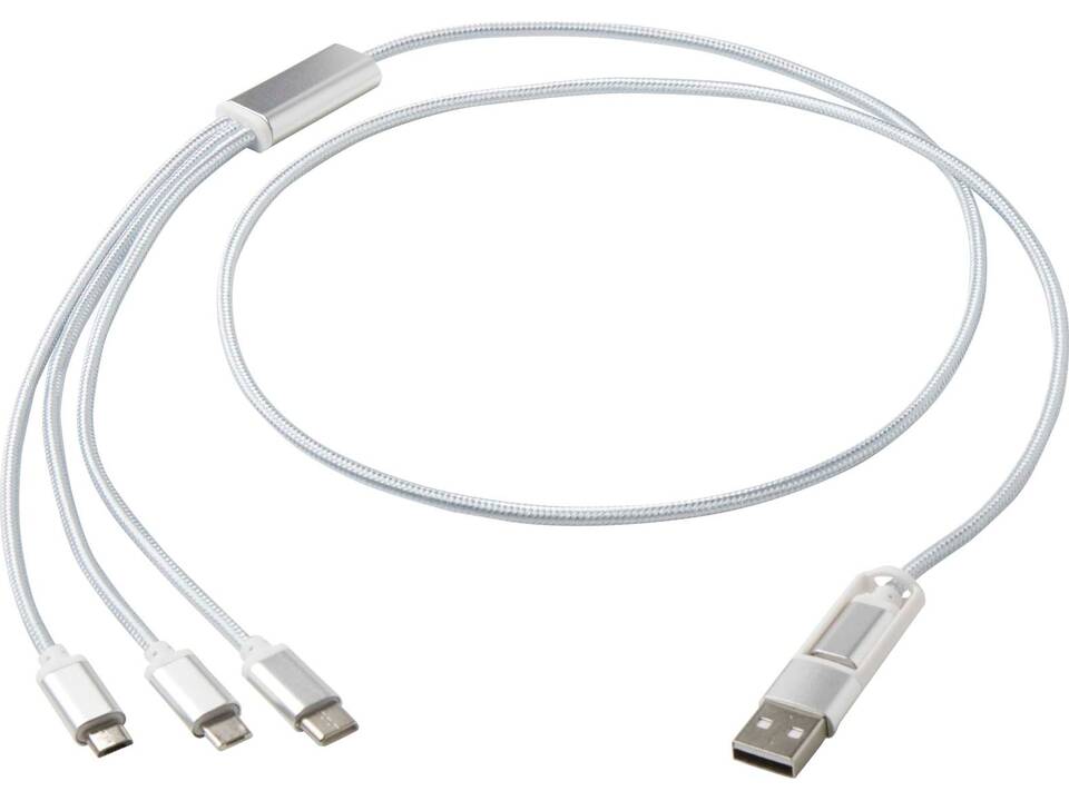 Versatile 5-1 recycled aluminium charging cable 12