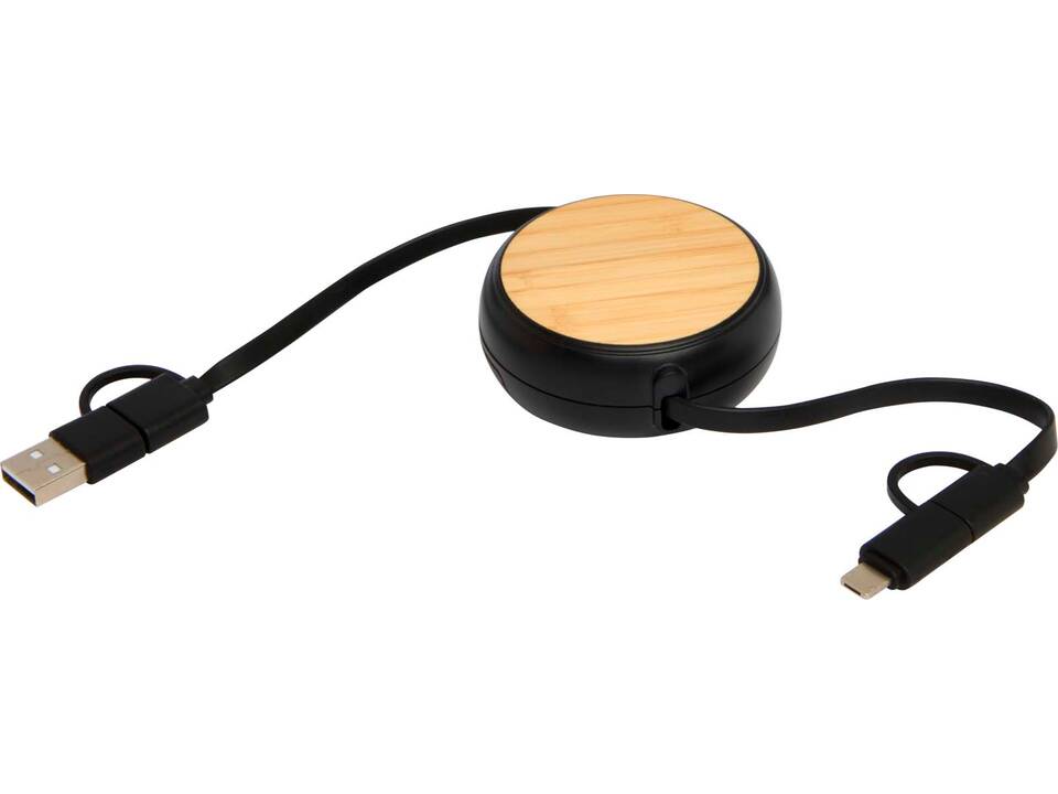 Chechia 5-in-1 recycled plastic 100 cm retractable data sync and 45W fast charge cable 14