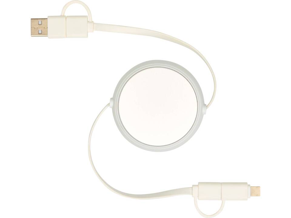 Alasia 5-in-1 100 cm recycled plastic and aluminium retractable data sync and 45W fast charge cable 17