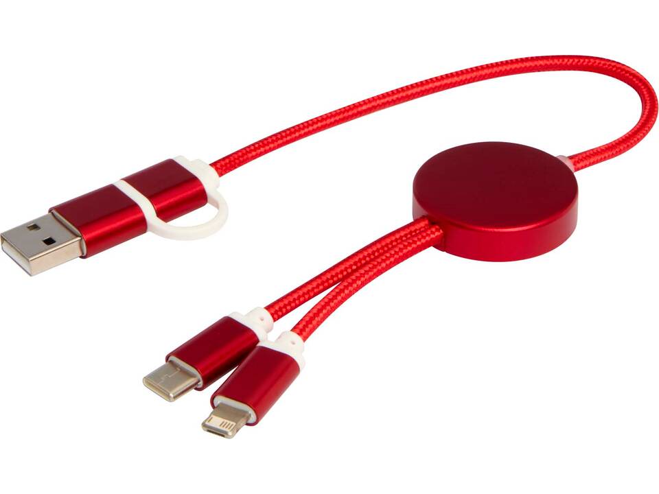 Alasia 5-in-1 recycled aluminium and plastic 30 cm data sync and 27W fast charge cable 5