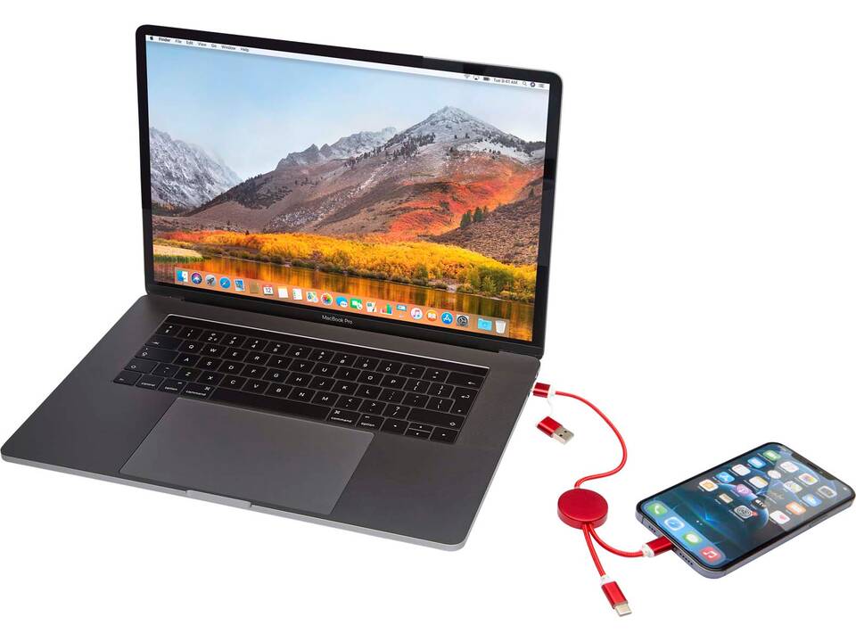 Alasia 5-in-1 recycled aluminium and plastic 30 cm data sync and 27W fast charge cable 7