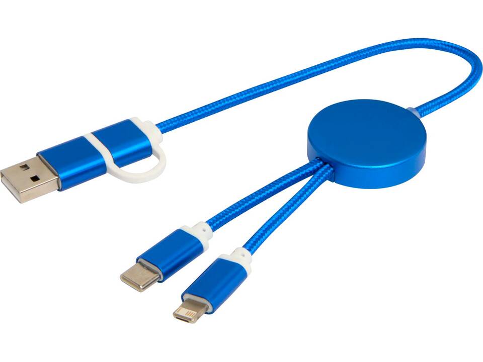 Alasia 5-in-1 recycled aluminium and plastic 30 cm data sync and 27W fast charge cable 12