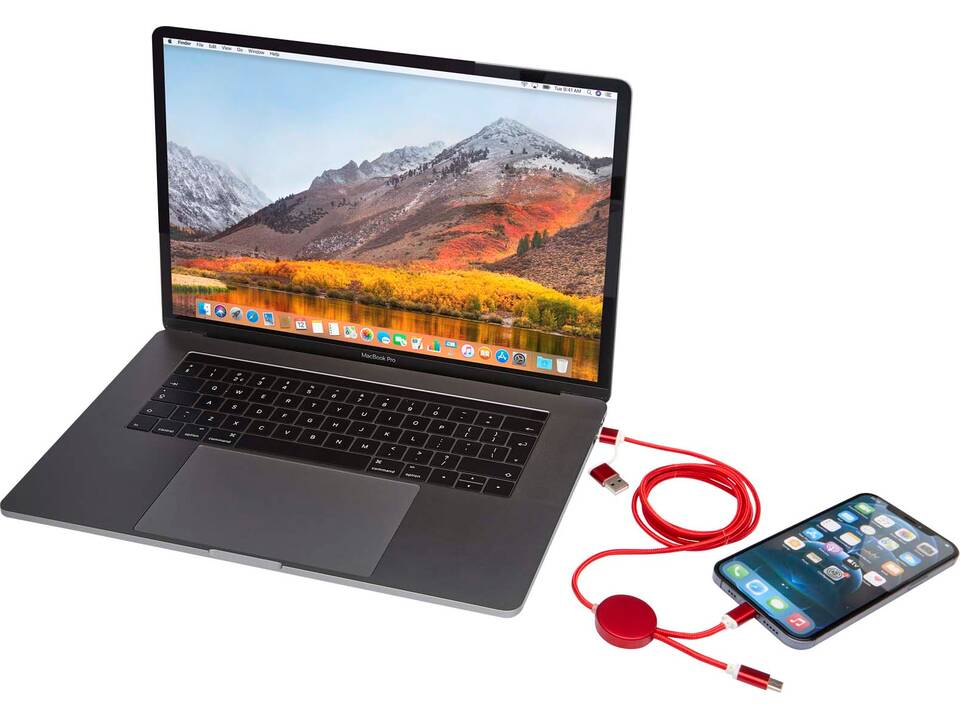 Alasia 5-in-1 recycled aluminium and plastic 150 cm data sync and 27W fast charge cable 6