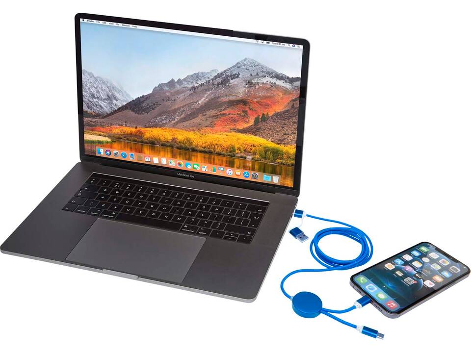 Alasia 5-in-1 recycled aluminium and plastic 150 cm data sync and 27W fast charge cable 13