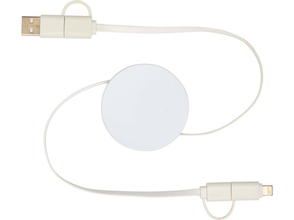 Citala 5-in-1 recycled plastic 90 cm retractable data sync and 40W fast charge cable 4
