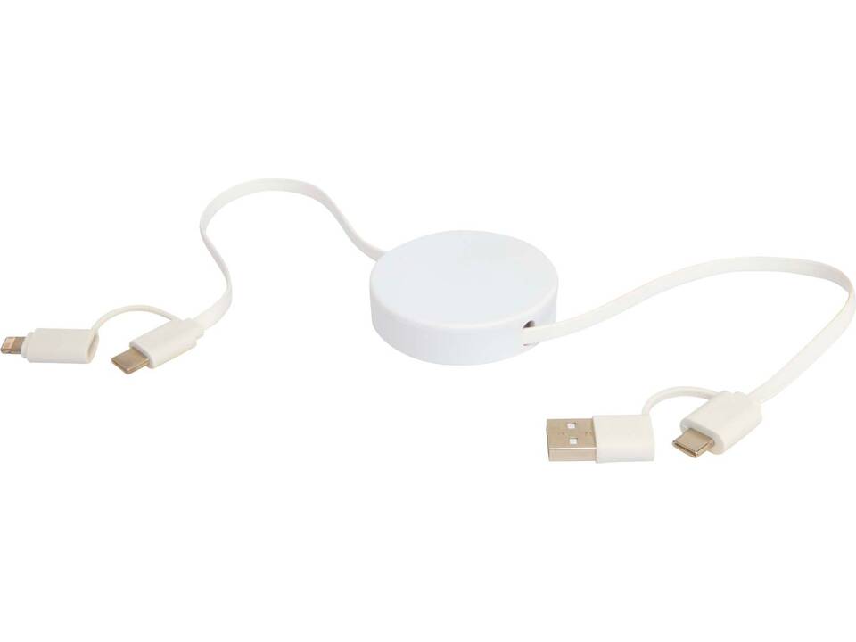 Citala 5-in-1 recycled plastic 90 cm retractable data sync and 40W fast charge cable 6