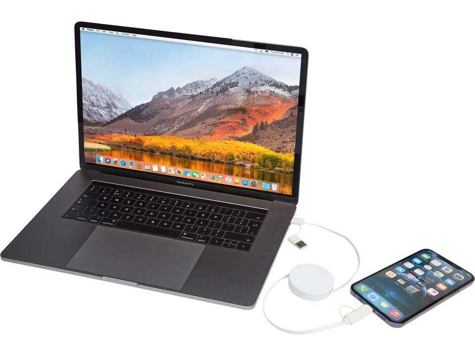 Citala 5-in-1 recycled plastic 90 cm retractable data sync and 40W fast charge cable 7