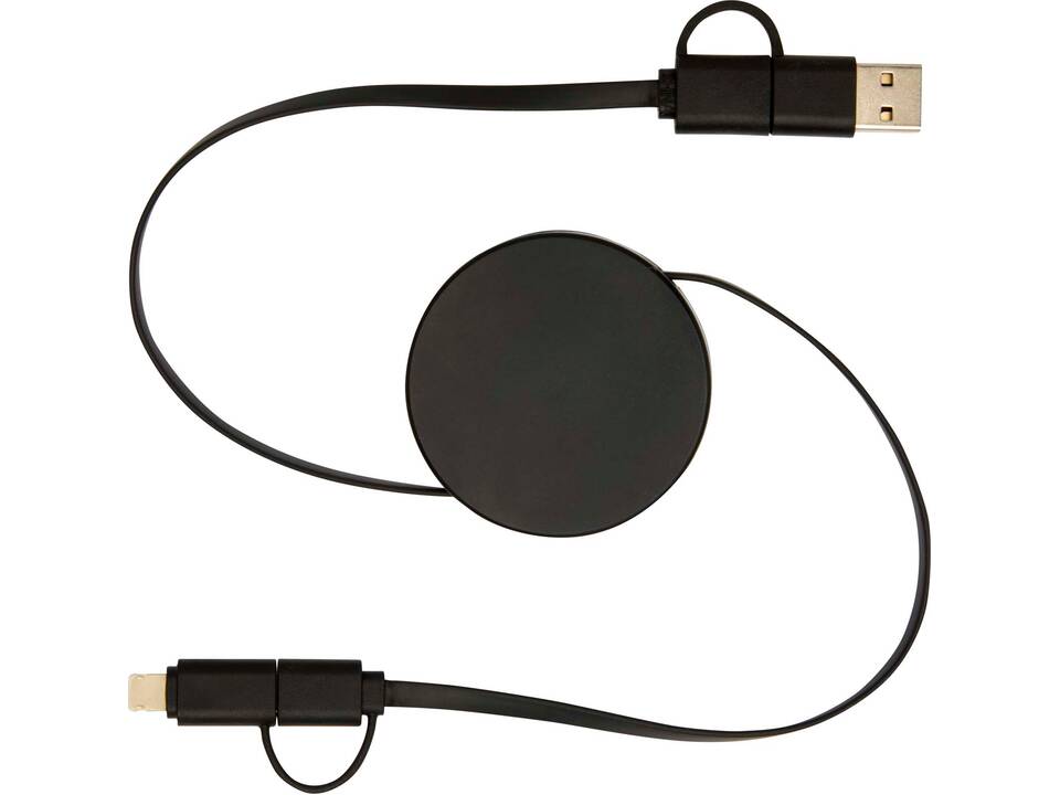 Citala 5-in-1 recycled plastic 90 cm retractable data sync and 40W fast charge cable 10