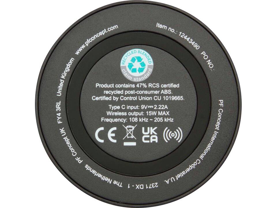Freal 15W recycled plastic wireless charging pad 13