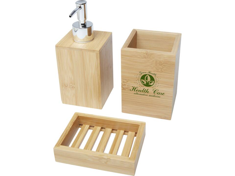 Hedon 3-piece bamboo bathroom set 1