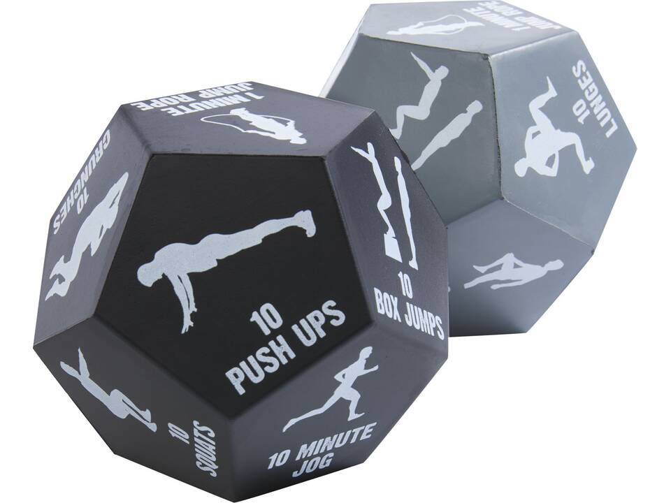Simmons 2-piece fitness dice game set in recycled PET pouch 6