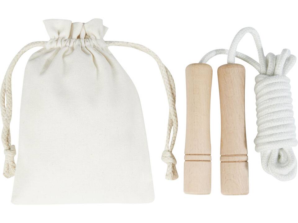 Denise wooden skipping rope in cotton pouch 4