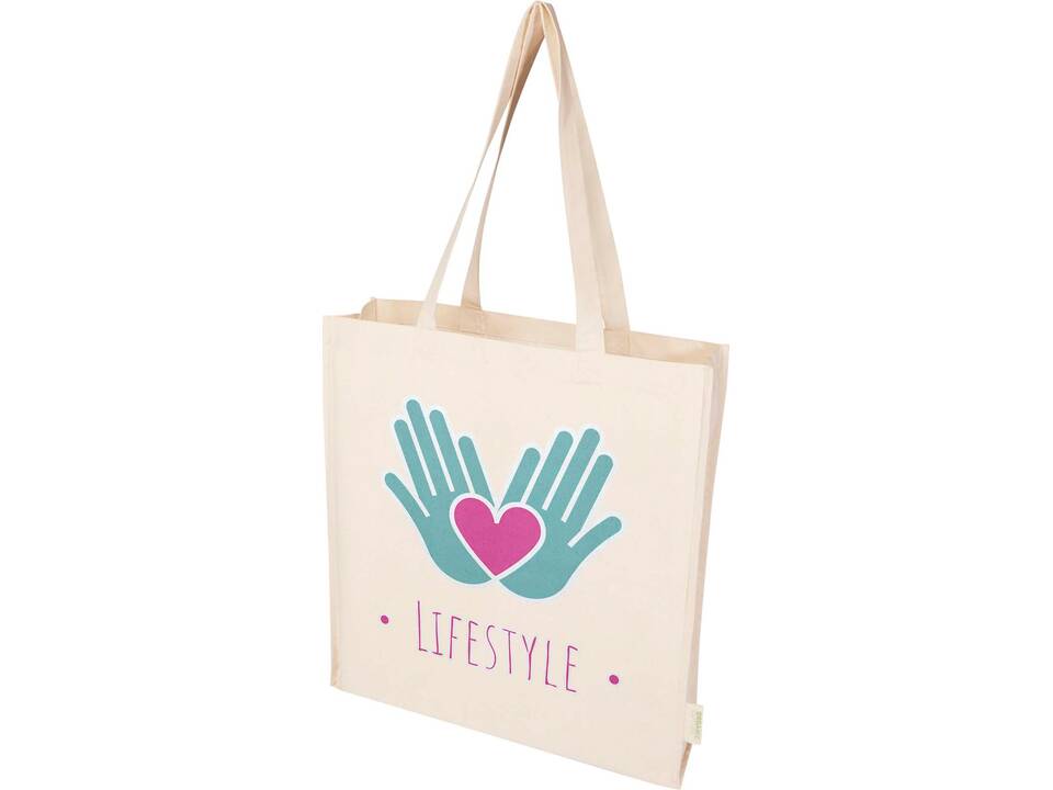 Orissa 180 g/m² GOTS organic full gusset tote bag 14L 1