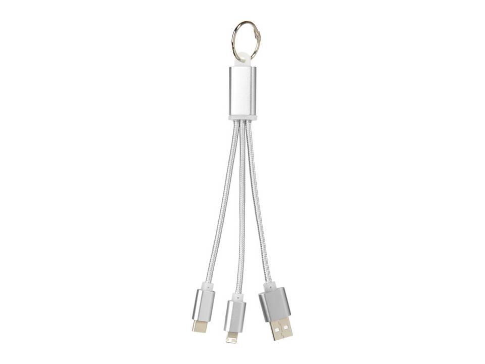 Metal 3-in-1 Charging Cable with Key-ring 2