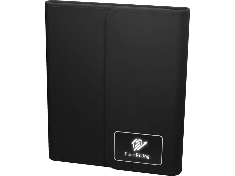 SCX.design O18 A5 notebook with 5W wireless 4000 mAh powerbank and light-up logo 1