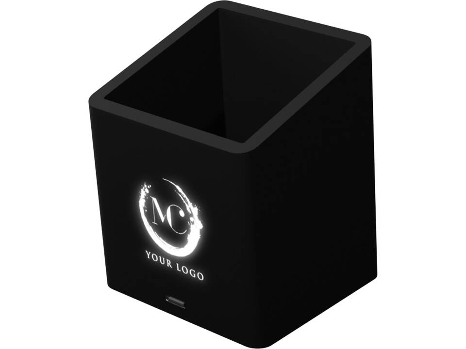 SCX.design O11 antibacterial light-up logo pencil holder with dual USB output 1