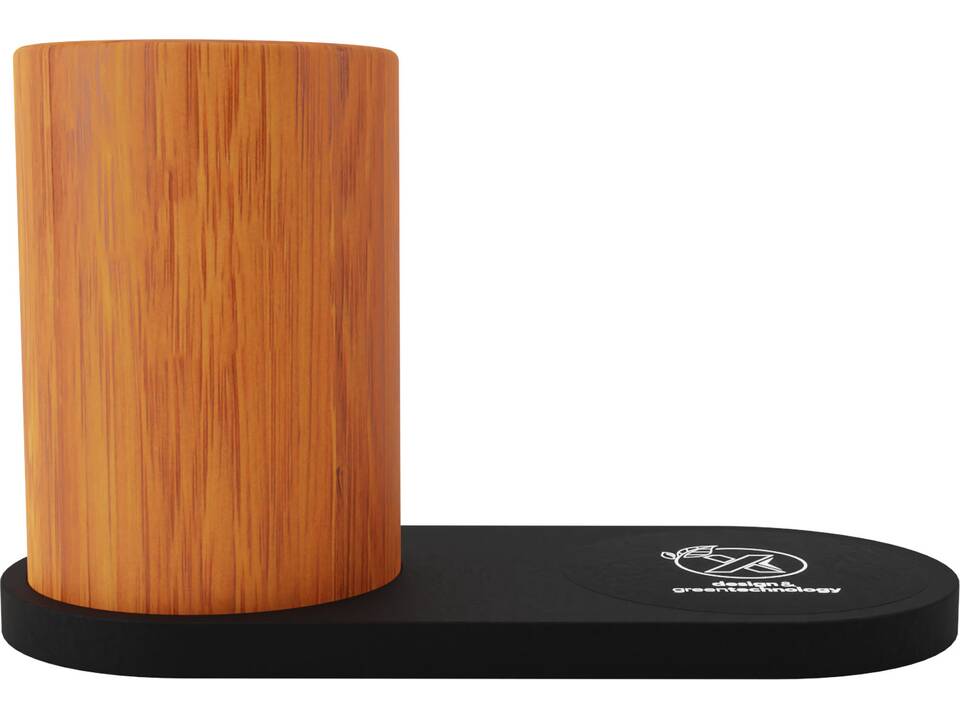 SCX.design W17 10W light-up logo wireless charging pad and bamboo pencil holder 3