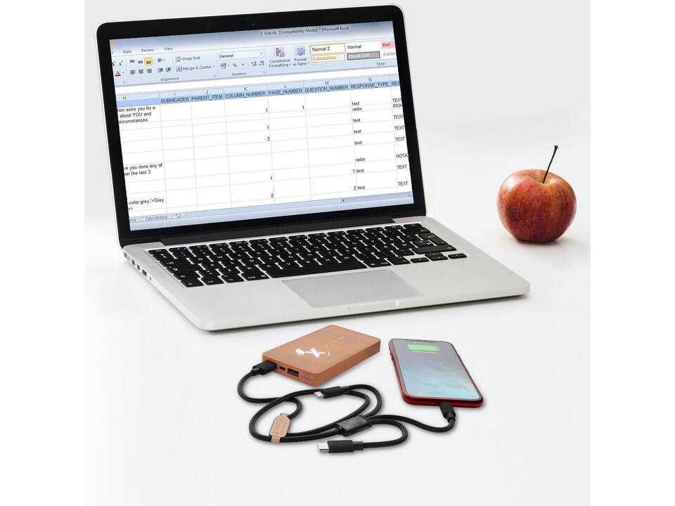 SCX.design P38 5000 mAh wooden wireless charging powerbank with light-up logo 5