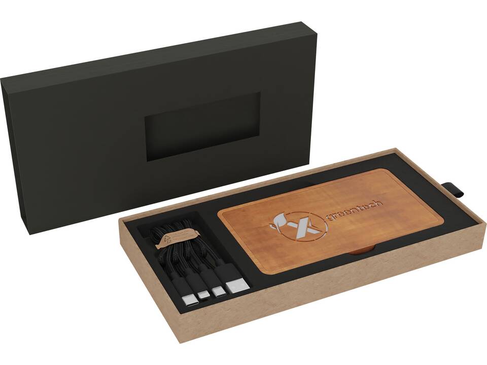 SCX.design P38 5000 mAh wooden wireless charging powerbank with light-up logo 2