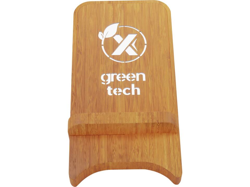 SCX.design W26 10W wooden wireless charging phone stand with light-up logo 4