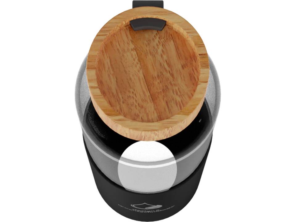 SCX.design D21 550 ml borosilicate glass bottle with recycled silicone sleeve and bamboo lid 4