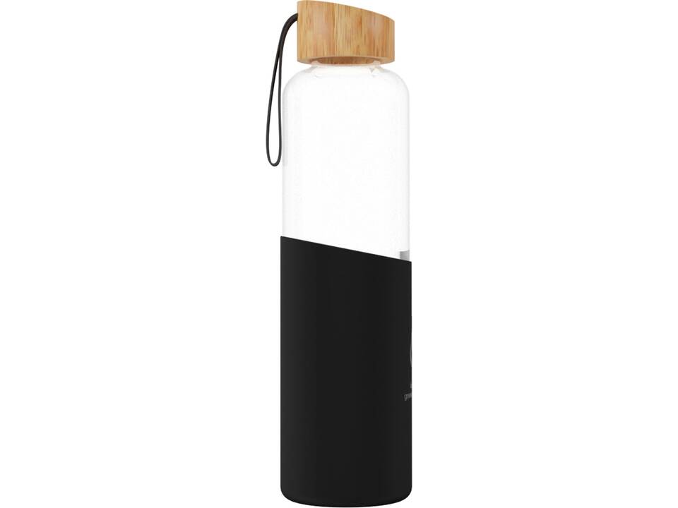 SCX.design D21 550 ml borosilicate glass bottle with recycled silicone sleeve and bamboo lid 5