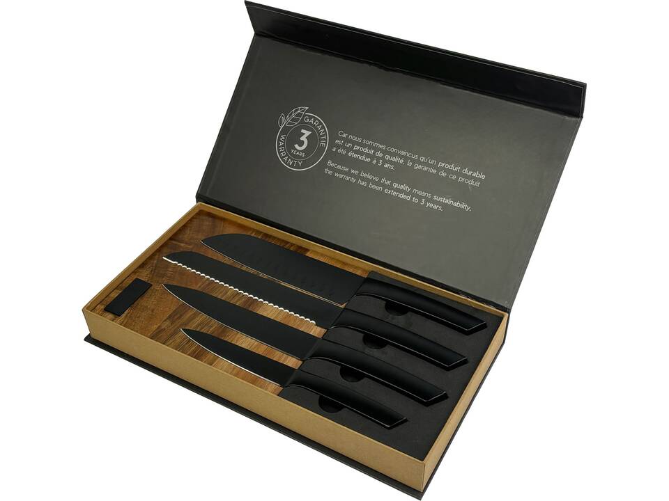 SCX.design K04 kitchen knives and cutting board set 4