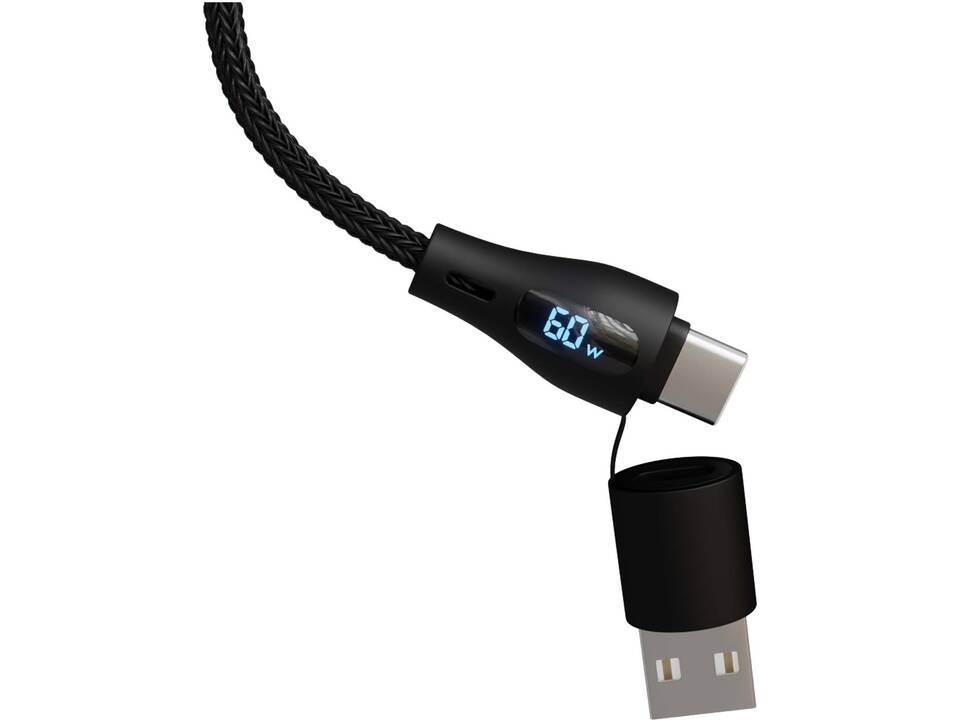 SCX.design C51 60W 5-in-1 rPET fast charging cable with display 3