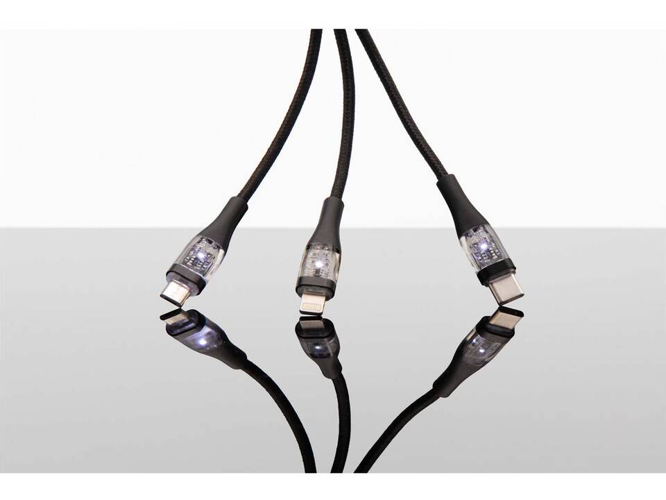 SCX.design C51 60W 5-in-1 rPET fast charging cable with display 2