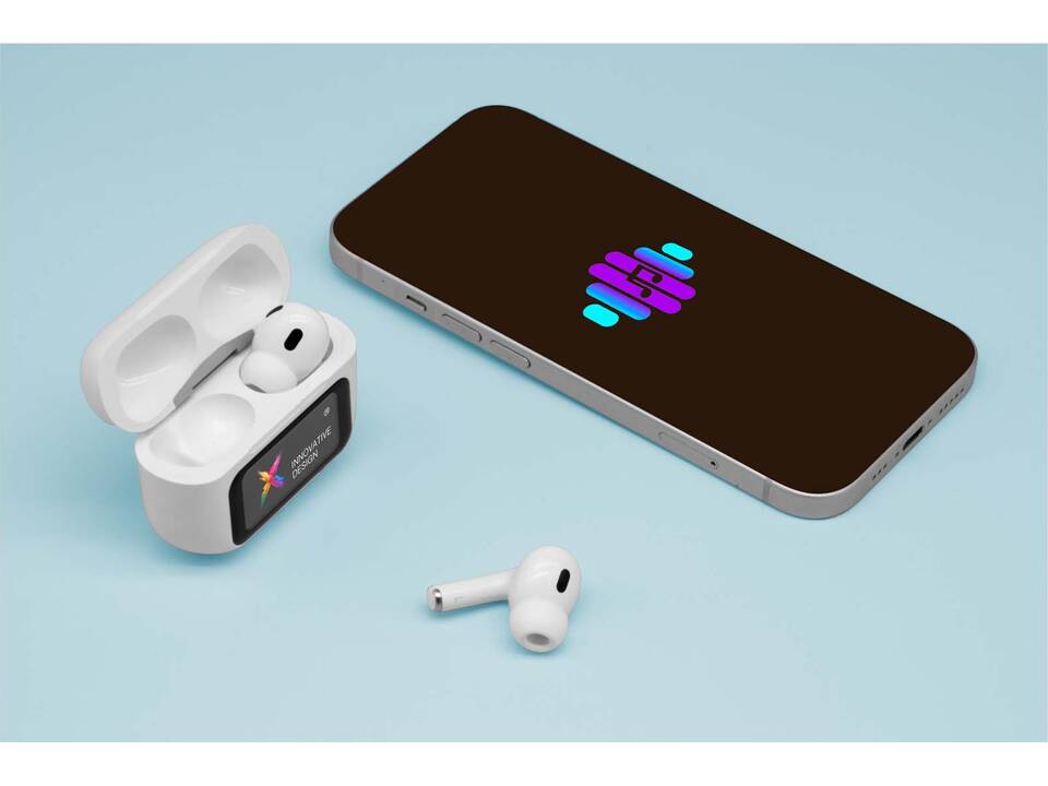 SCX.design E26 ANC earbuds with interactive touchscreen charging case 14