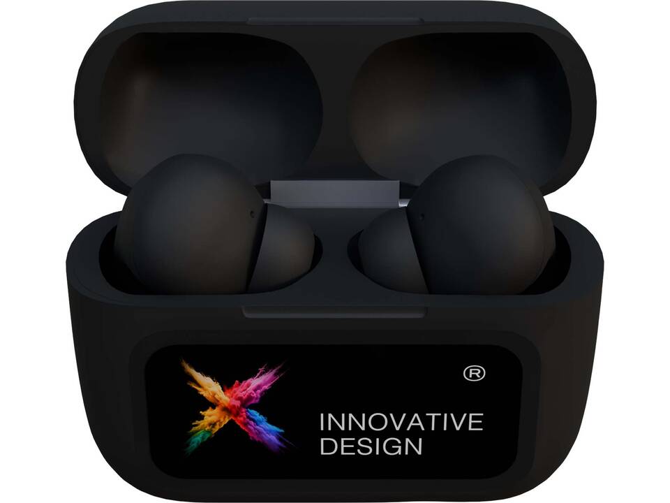 SCX.design E26 ANC earbuds with interactive touchscreen charging case 1