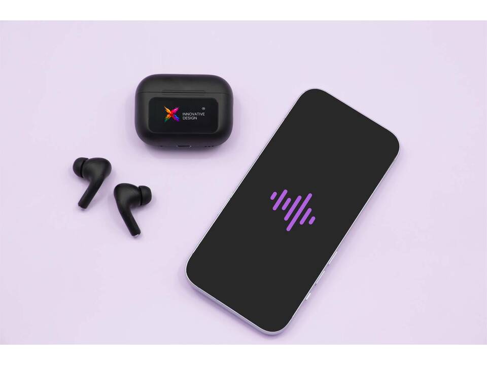 SCX.design E26 ANC earbuds with interactive touchscreen charging case 8