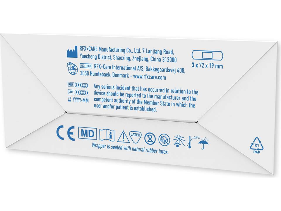 3-pieces customisable plasters with full colour printed kraft paper envelope 2