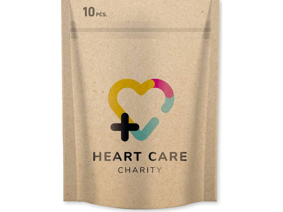 10-pieces plasters with full colour printed paper pouch 52