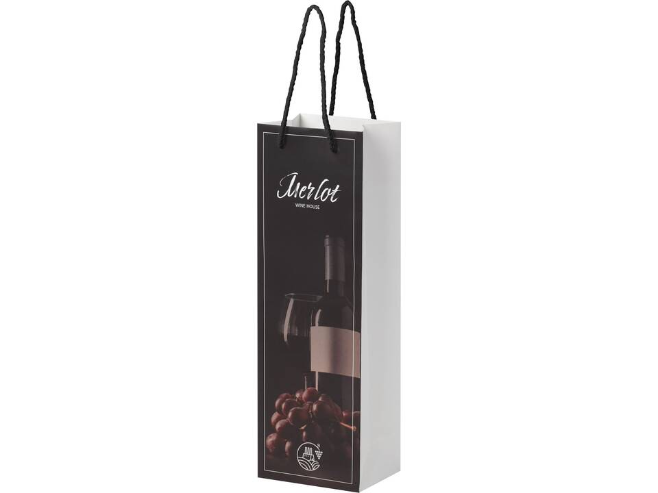 Handmade integra paper wine bottle bag with plastic handles 8