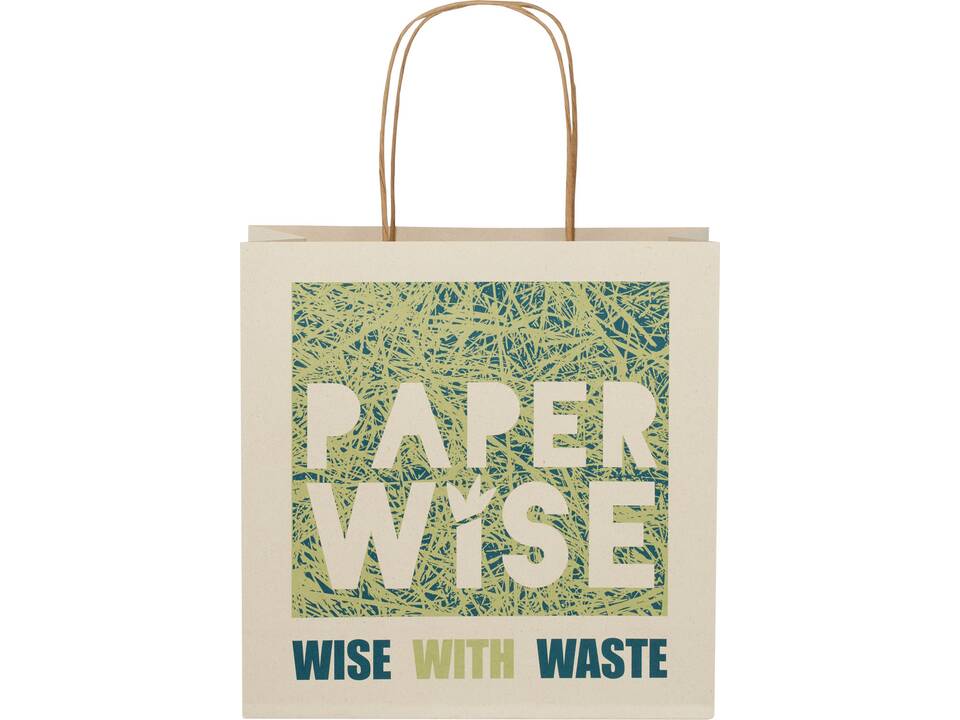 Agricultural waste paper bag with twisted handles - small 1