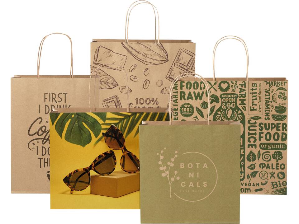 Kraft paper bag with twisted handles - medium 12