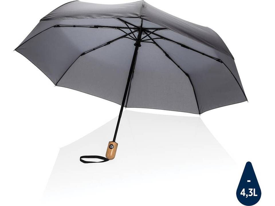 21" Impact AWARE™ RPET 190T bamboo auto open-close umbrella 1