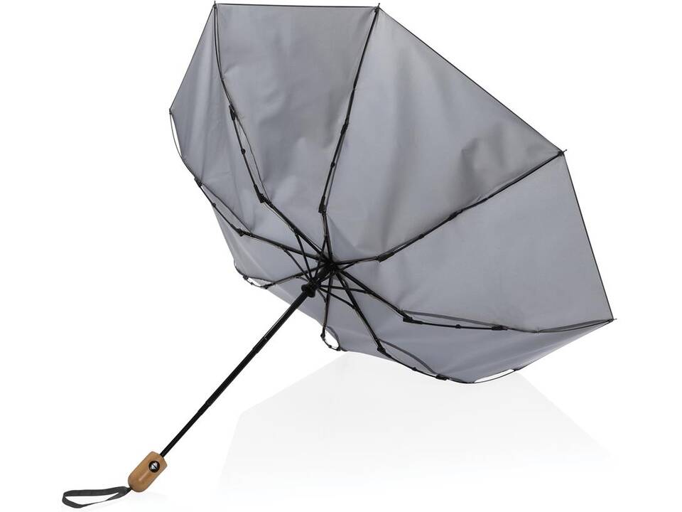 21" Impact AWARE™ RPET 190T bamboo auto open-close umbrella 2