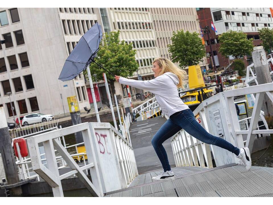 21" Impact AWARE™ RPET 190T bamboo auto open-close umbrella 37