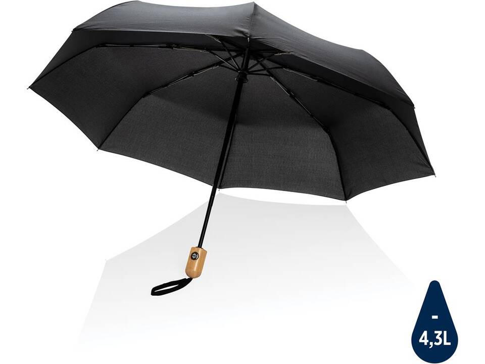 21" Impact AWARE™ RPET 190T bamboo auto open-close umbrella 29