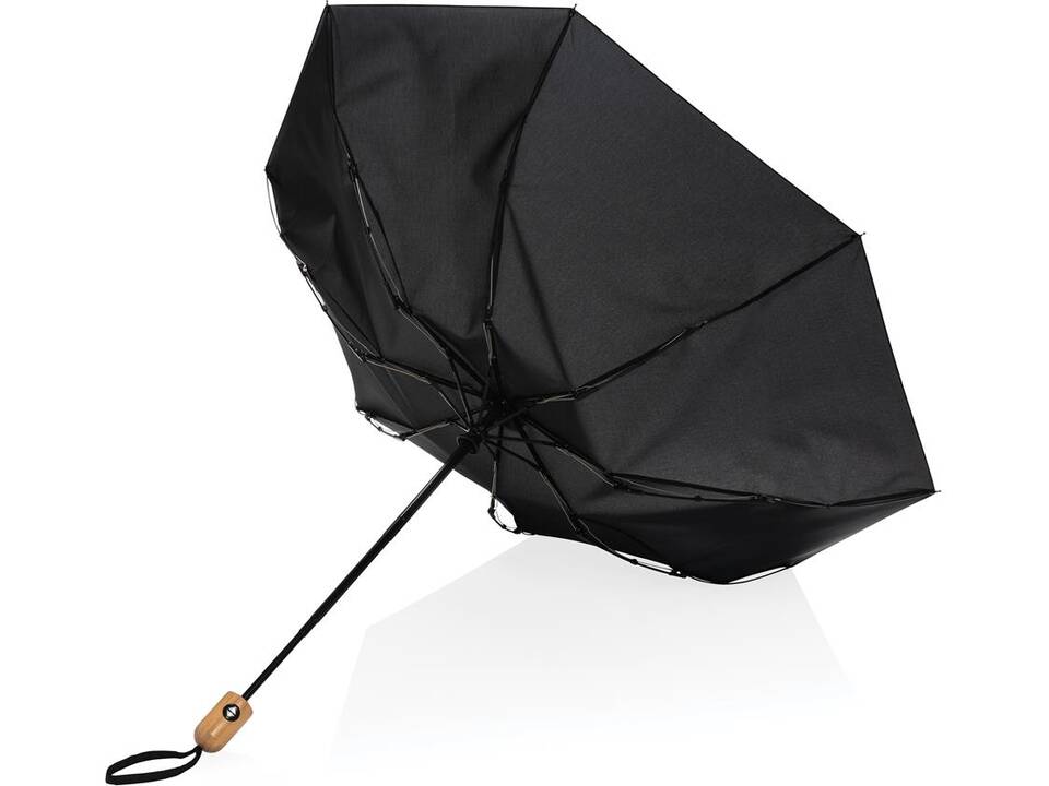 21" Impact AWARE™ RPET 190T bamboo auto open-close umbrella 30