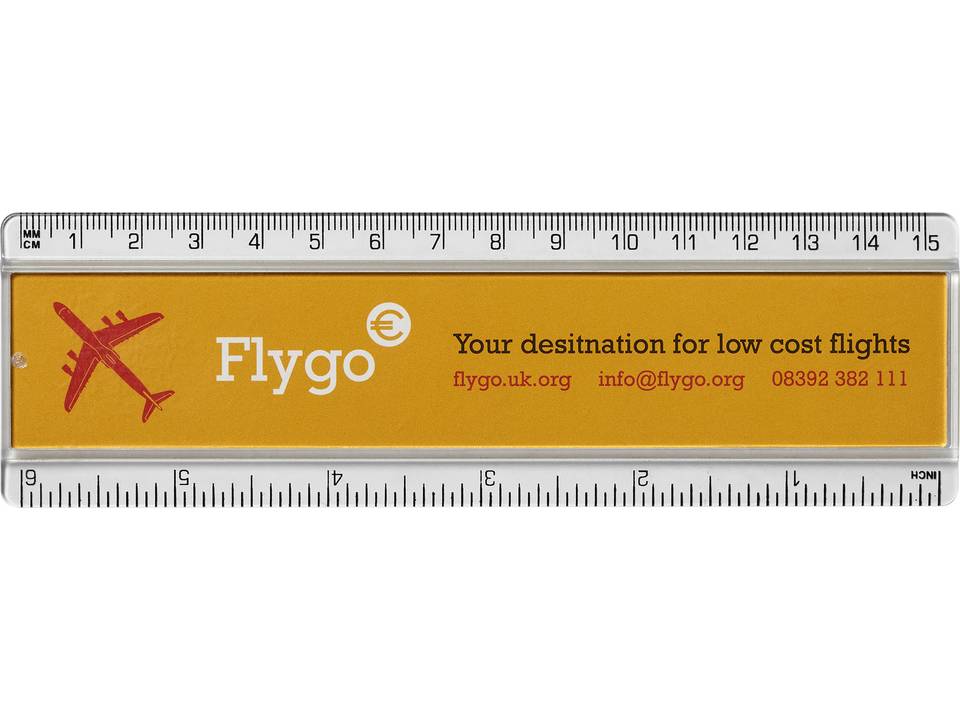 Ellison 15 cm plastic ruler with paper insert 1