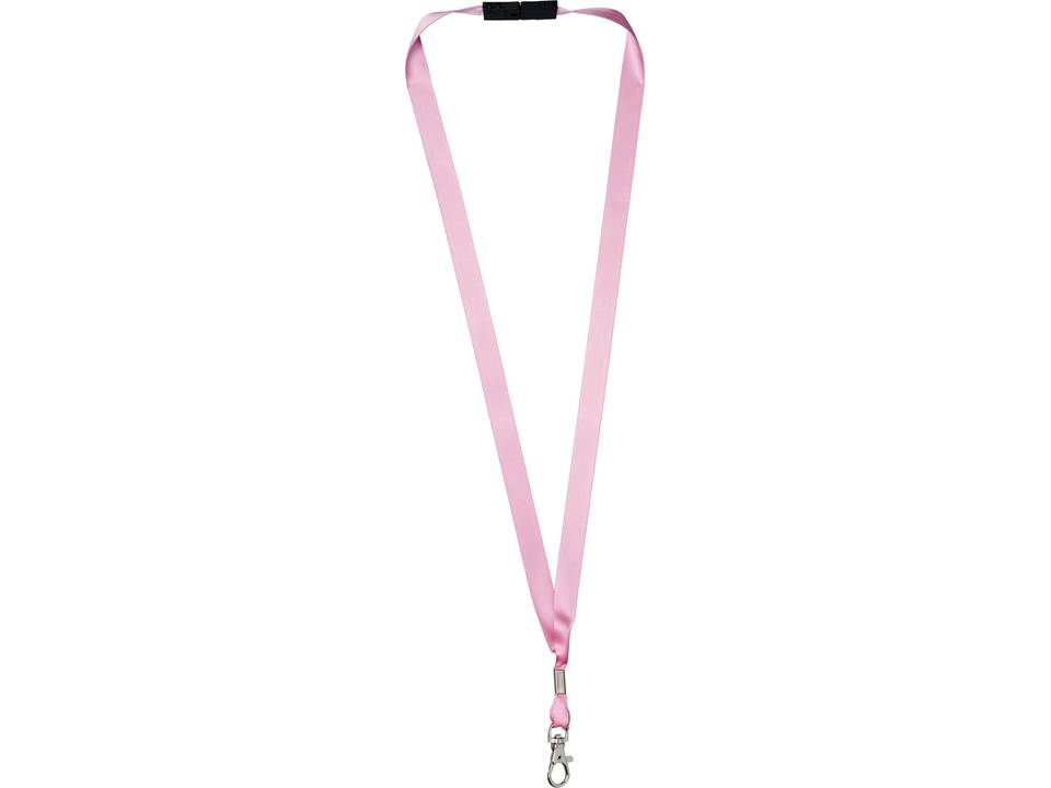 Oro ribbon lanyard with break-away closure 16