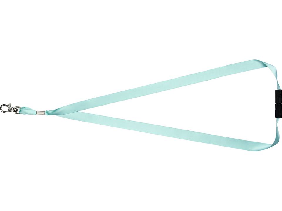 Oro ribbon lanyard with break-away closure 26