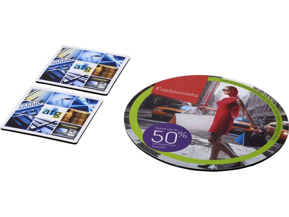 Q-Mat® mouse mat and coaster set combo 6 3