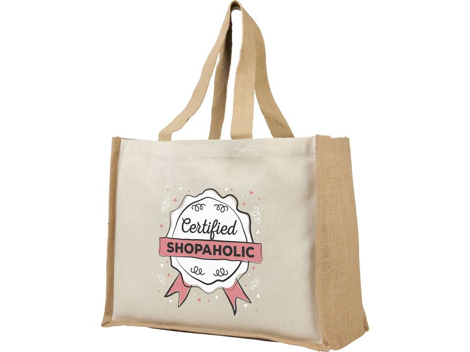 Varai 340 g/m² canvas and jute shopping tote bag 2