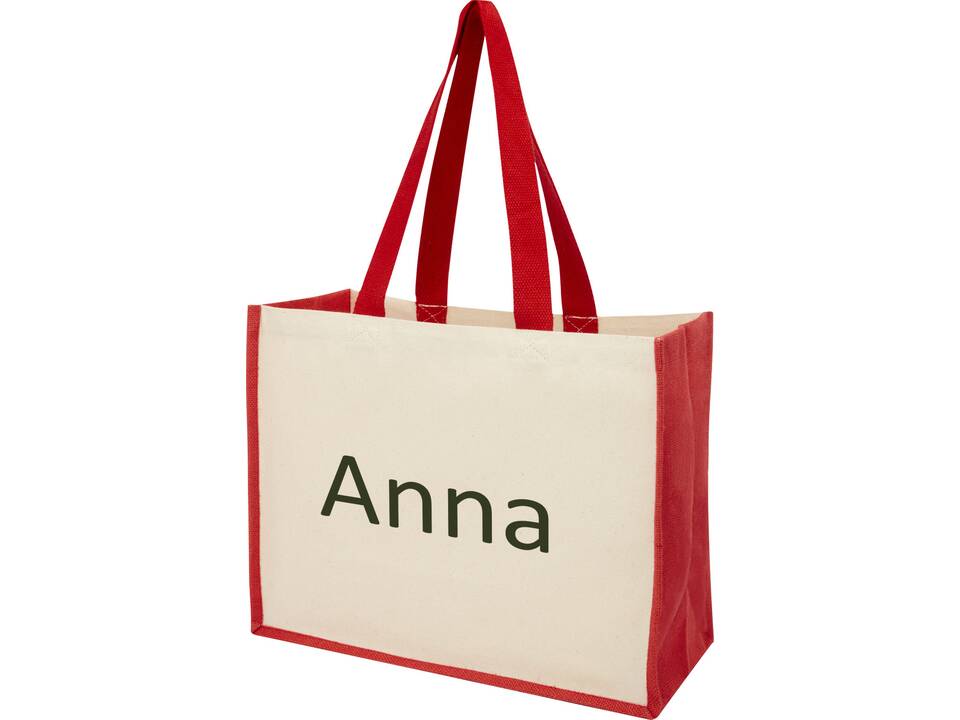 Varai 340 g/m² canvas and jute shopping tote bag 10